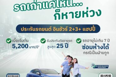 ประกันภัยรถยนต์ ประเภท 1 อินชัวร์ ชั้น 1 คุ้ม คุ้ม (ซ่อมอู่และซ่อมห้าง)